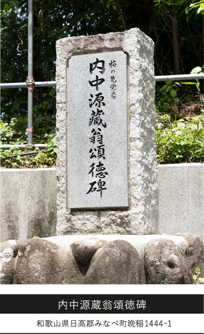 内中源蔵翁頌徳碑 和歌山県日高郡みなべ町晩稲1444-1